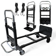 600 Lbs 3 in 1 Aluminum Hand TruckHeavy Duty Convertible Folding DollyCart