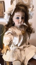 French Bebe Tete Jumeau Doll Paperweight Eyes Boxed Set