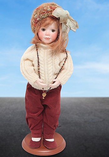 OOAK Sparrow Porcelain Doll 1993 Rose Pinkul Sculpt Judy Keefe Redhead, Stand - Picture 1 of 8