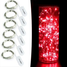Cylapex 6 Pack Red Fairy String Lights Battery Led 3.3ft 20 Leds Cylapex 6 Pack Red Fairy String Lights Battery Led 3.3ft 20 Leds