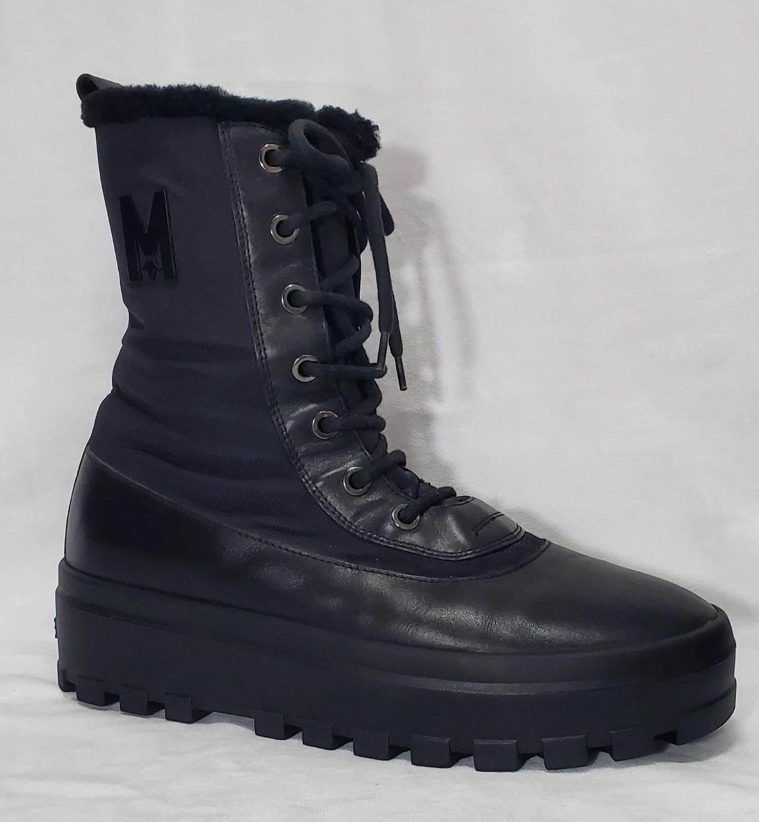 Mackage Hero M Shearling Lined Winter Black Men's Boots Size 42 US Size 9