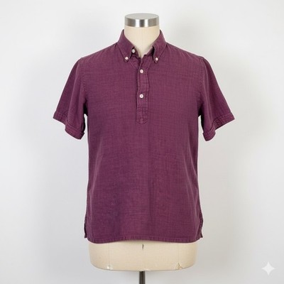 Engineered Garments Short Sleeve Button Up Shirt Mens Small Maroon Early Style