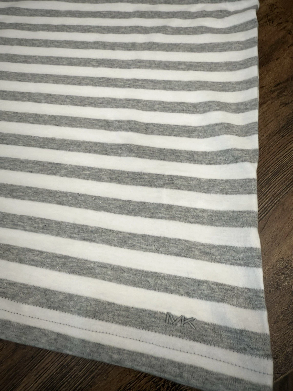 Michael Kors Pima Cotton T Shirt XS Striped Heather Grey