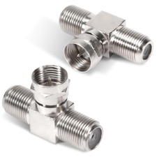 2 Pack Coaxial Cable Splitter, TV Splitter 2 in 1 Out, F Type RG6 Male to Dua...