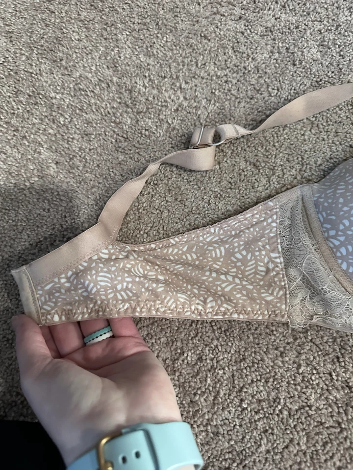 Lane Bryant L Lined T-Shirt Bra Sz 40DD Tan Lace Dream Fit  - Image 3 of 4