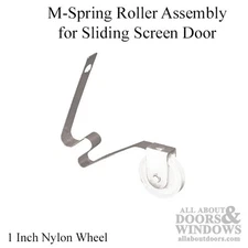 M Spring Tension Roller Assembly with 1 Inch Offset Groove Nylon Wheel for Slid