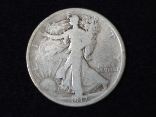 1917-D Obverse Walking Liberty Silver Half Dollar Good 100923