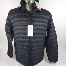 Marmot Tullus Black 600 Down Puffer Jacket Mens Size L NWT Embroidered Logo