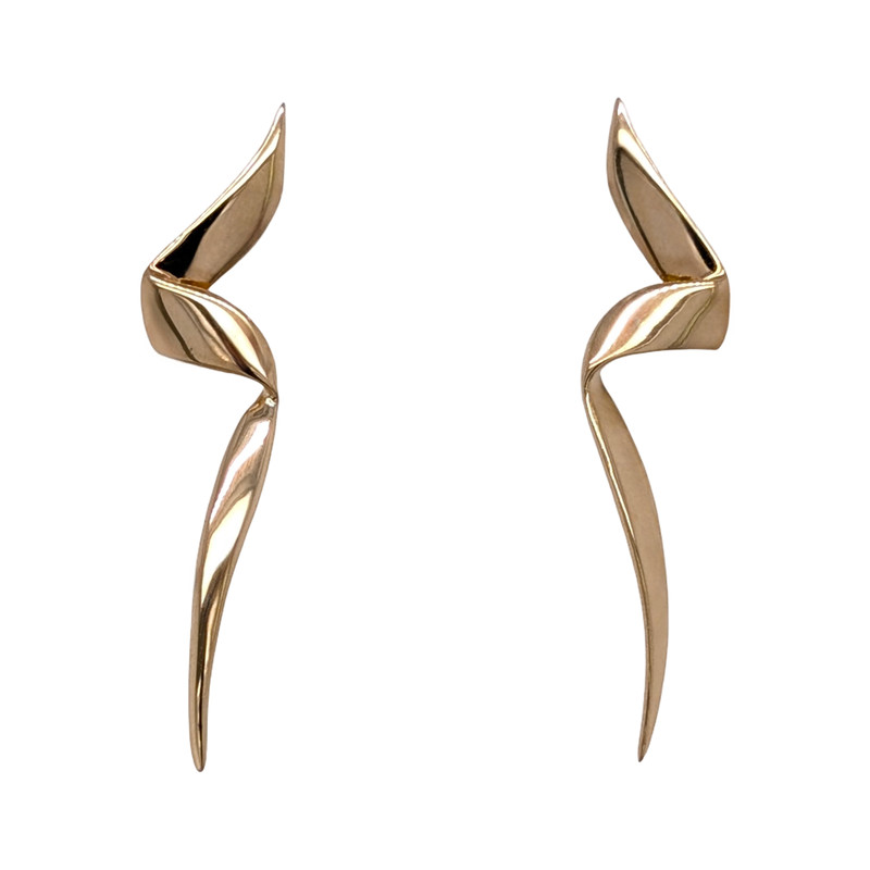 VINTAGE TIFFANY & CO 18K YELLOW GOLD 1983 Chrysalis PALOMA PICASSO EARRINGS 7856