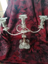 Englische Kerzenleuchter dreifl&auml;mmig,signiert,silver plated