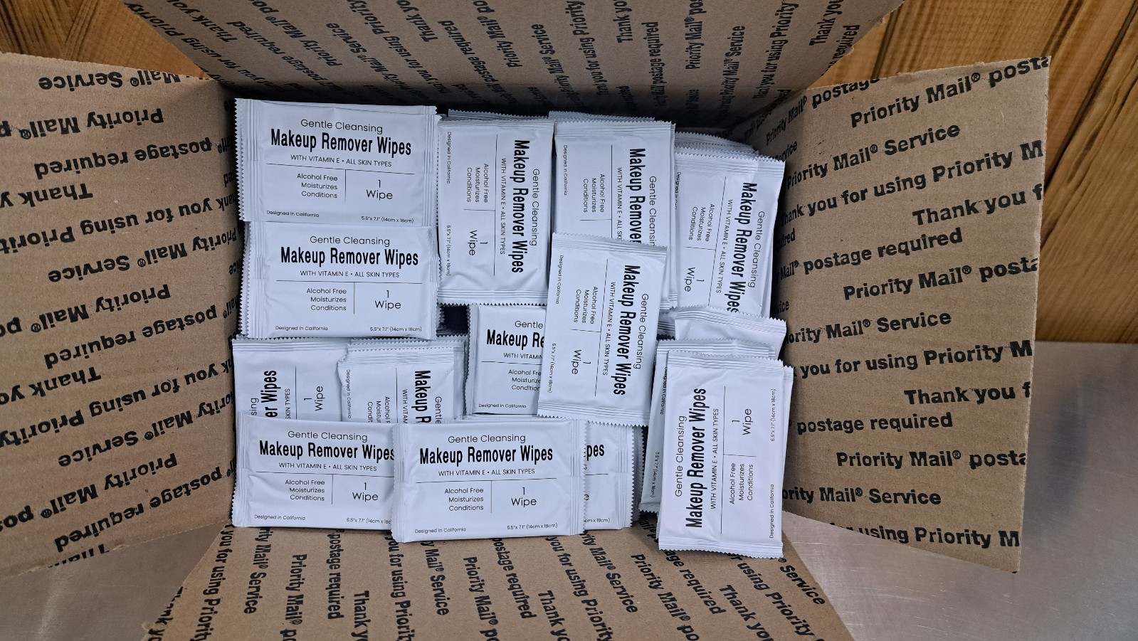 50 Packs Cleansing Makeup Remover Wipes Travel Size Individually Wrapped