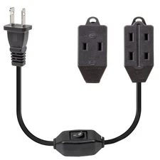 [UL Listed] Plugrand 2 Prong Extension Cord 2FT, 3 Outlet Extension Cord with...