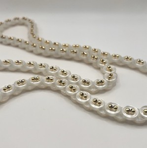 Authentic Vintage Costume MOP 30” Endless Necklace With Gold Plated Beads