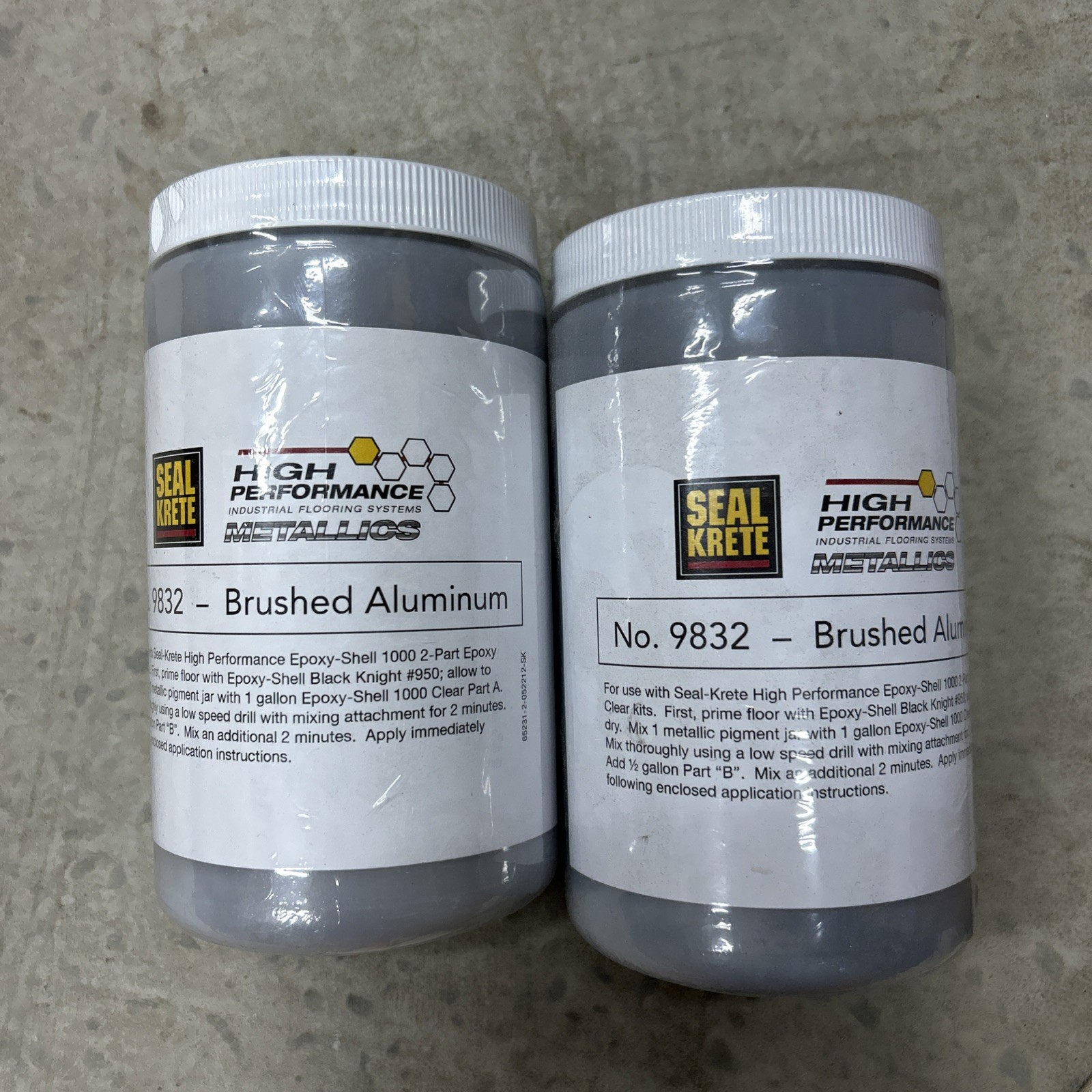 2 Seal Krete 9832 Brushed Aluminum Metallic Powder Epoxy Flooring