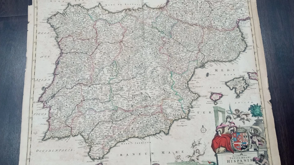 C.1680 Fredericum de Wit Hand Colored Map of Totius Regni Hispaniae - Image 4 of 4