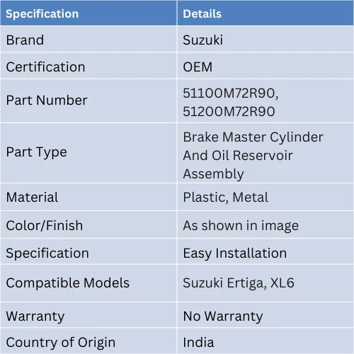 Genuine For Suzuki Ertiga, XL6 Brake Master Cylinder And Oil Reservoir Assembly - Image 2 of 4