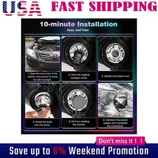 4x 9005+H11 LED Headlight Bulbs Combo 6000K White High Low Beam Kit Super Bright