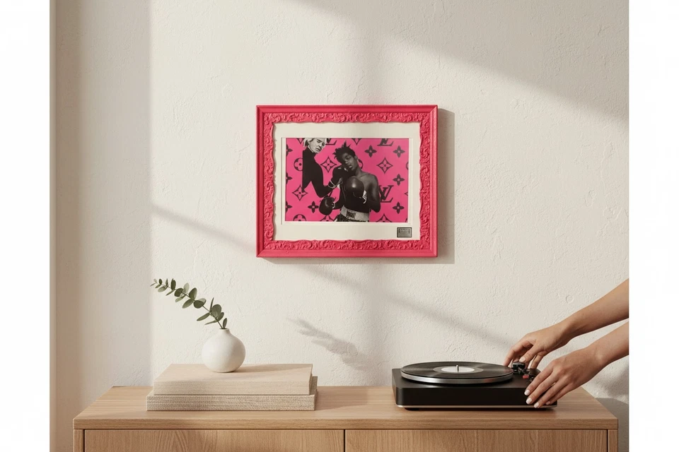 Death NYC Warhol vs Basquiat Hot Pink LV A/P em 80 anos quadro antigo certificado de autenticidade 100% real - Imagem 4 de 4