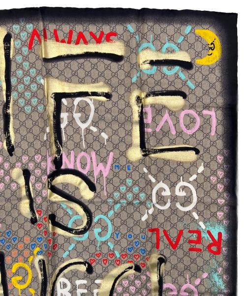 GUCCI                    Large scarf/Ghost Paint … - image 7