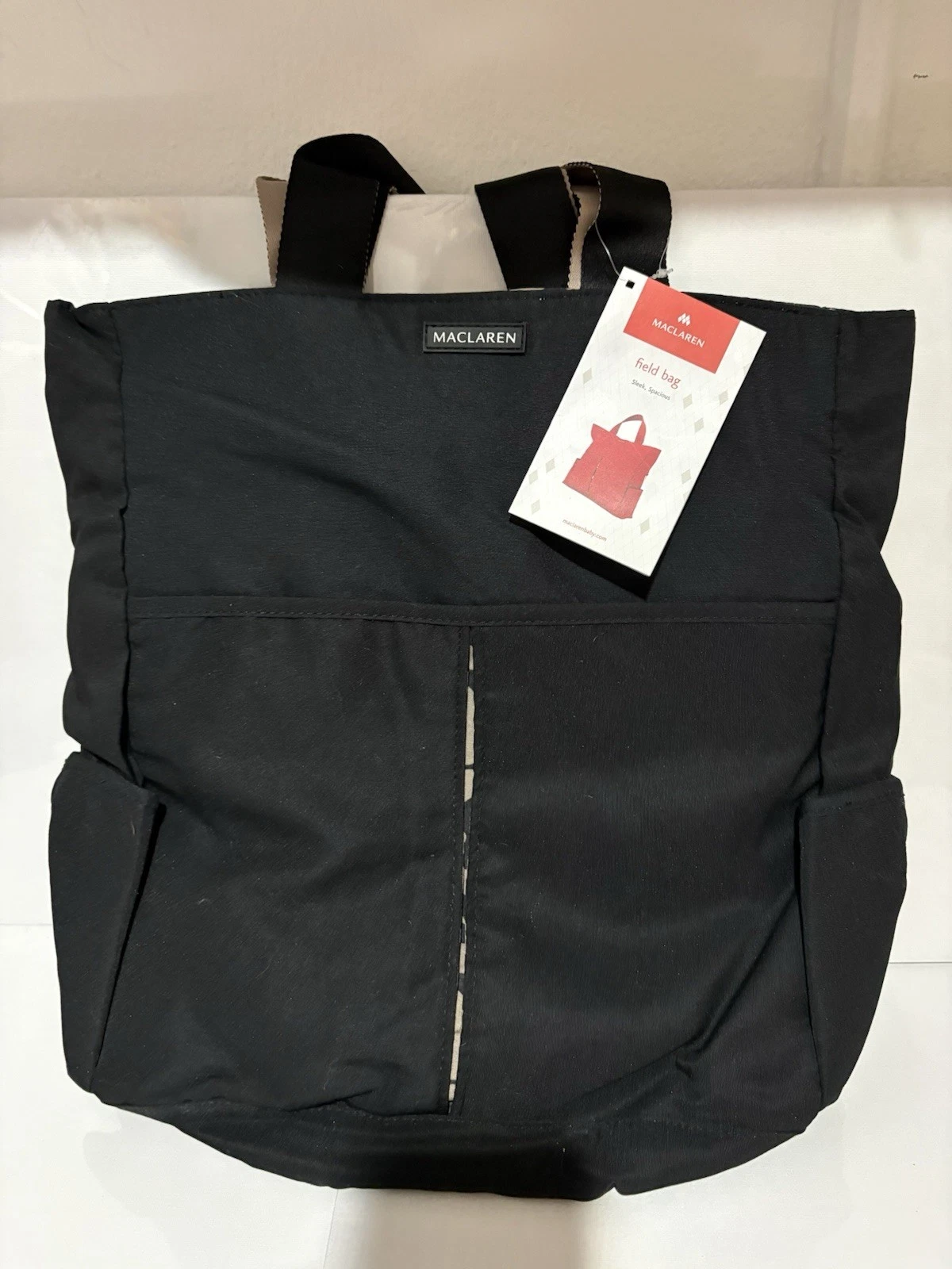 Maclaren Diaper Bag Field tote with Pockets & Changing Pad Black