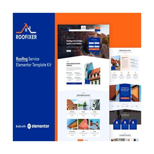 ⭐ Roofixer – Roofing Service Elementor Pro Template Kit ✅ GPL - Multi-sitios ...