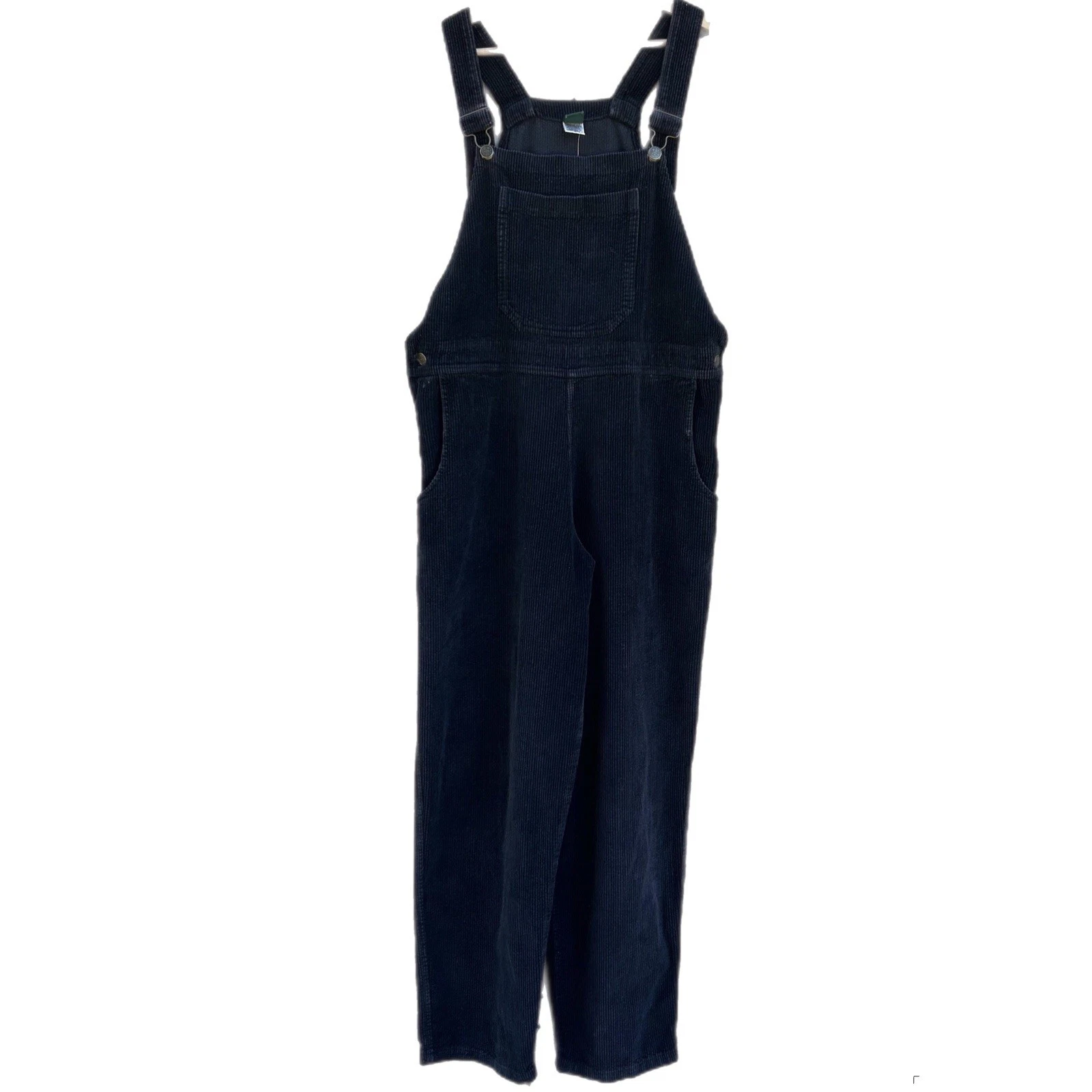 Vintage 90s Garden Gear Black Corduroy Jean Overalls Bibs Womens Medium USA Made