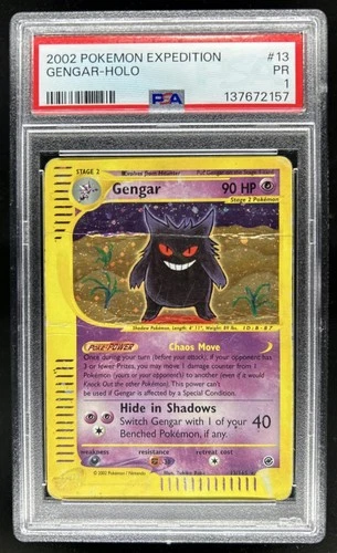 2002 Pokemon Expedition Set Gengar Holo #13/165 PSA 1