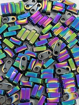 Regenbogen Hematit Hämatit Perlen Oval 2x Loch 100 Stück 6 mm Edelstein Kristall