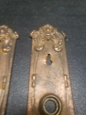 Buy Vintage PAIR Steel Ornate Doorknob Back Plates Salvage Door Hardware