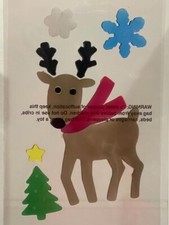 Lot of 2 Christmas Winter Window Gel Clings Stickers Deer Reindeer