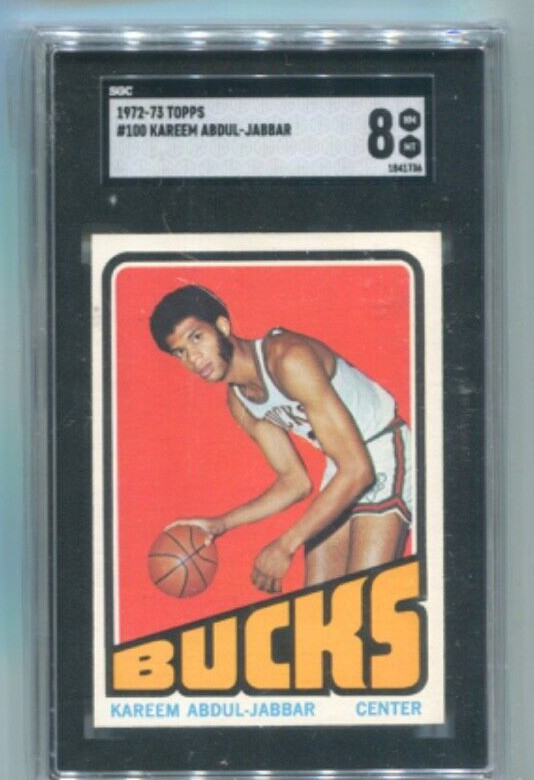 1972-73 Topps - KAREEM ABDUL-JABBAR - Card #100 - MILWAUKEE BUCKS  SGC 8