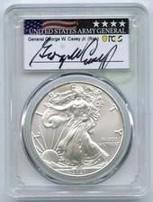 2021-(S) Silver Eagle Type 1 PCGS MS69 First Strike General George Casey - L742