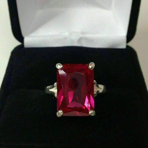7.00 Ct Natural Ruby & Diamond Wedding Ring 925 Sterling Silver Sz 8