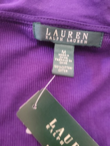 Lauren Ralph Lauren Ruffle Sleeve Top Women's Size M New With Tags - Picture 3 of 9