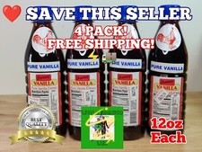 4 X Dark Danncy Pure Mexican Vanilla Extract 12oz Ea Plastic Bottles From Mexico