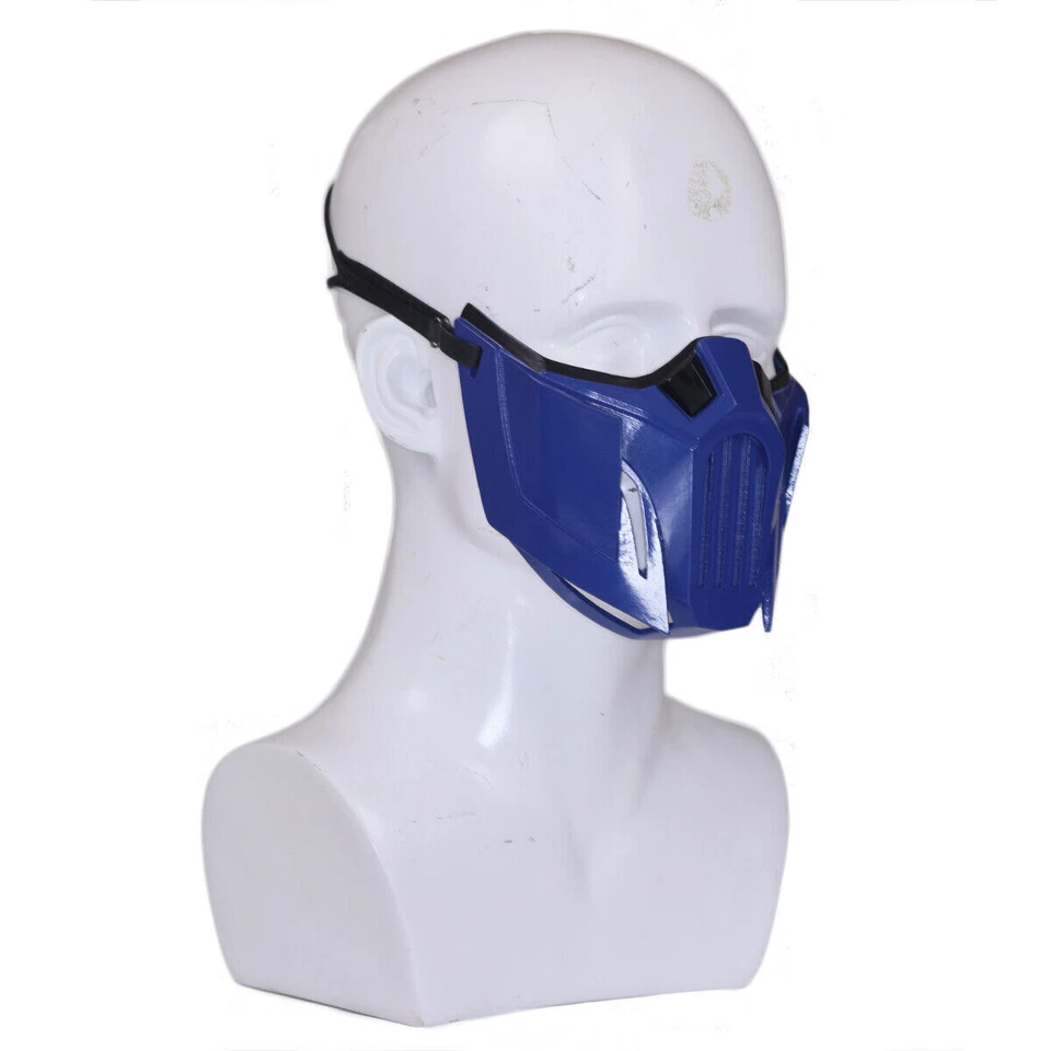 Game Cosplay Costume Prop Mortal Kombat 11 Sub-Zero Half Face Mask Resin - Image 4 of 4