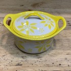 Temptations Old World Yellow Floral 16oz Mini Casserole Crock w/ Lid