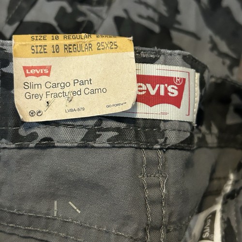 Levis Pants Boys 10 25x25 Gray Black Camo Cargo Pocket Utility Military Army NWT - Picture 8 of 8