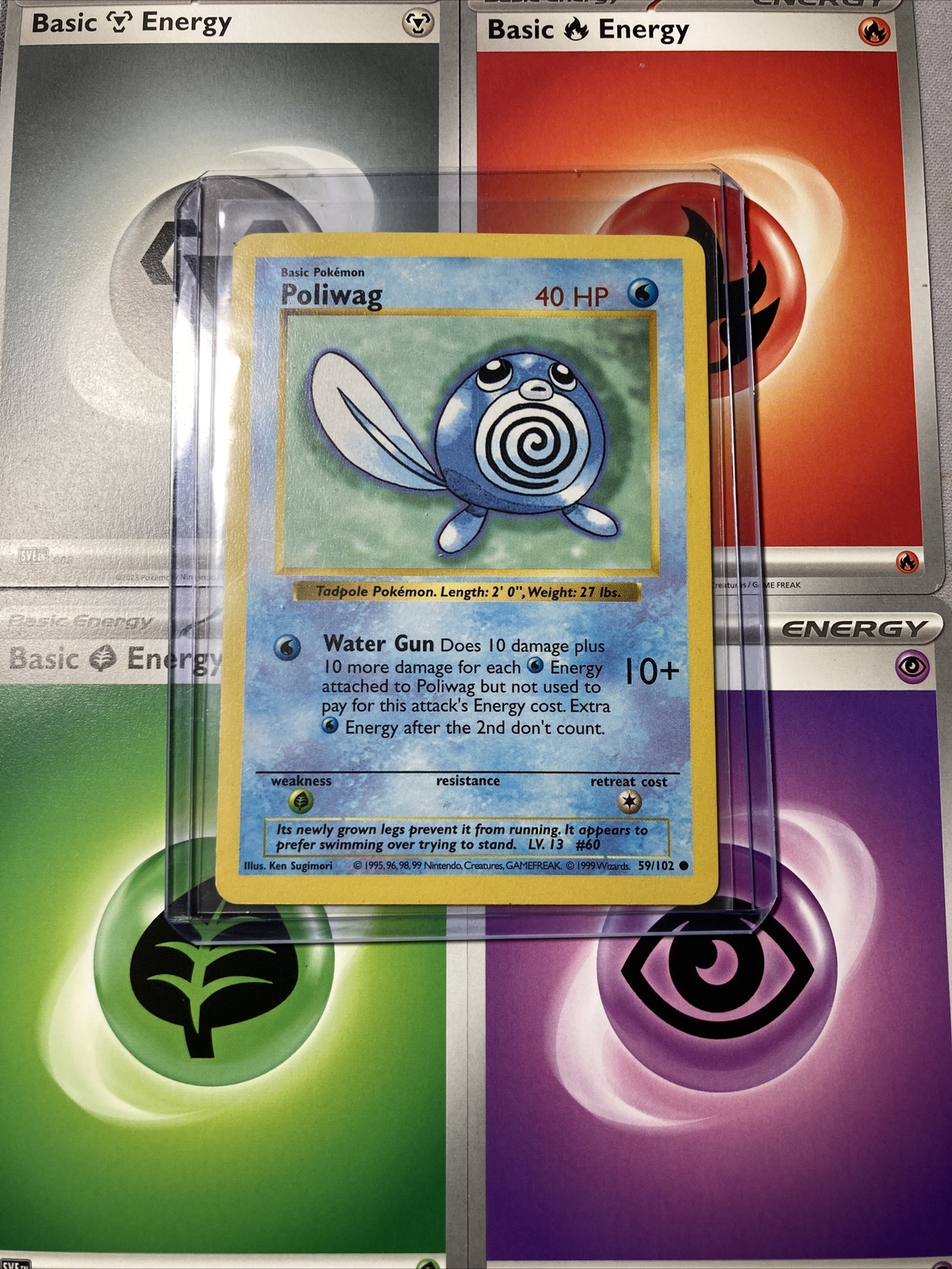 Pokémon TCG Poliwag Base Set 59/102 Regular 1st Edition Common