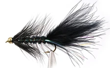 Weighted BH Wooly Bugger Black Streamer Fly w/Flash 1 Doz Mustad Signature Hook
