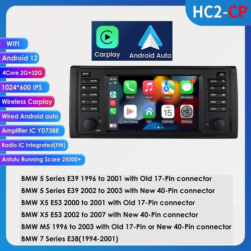 4+64G Für BMW E39 E53 X5 5er 1999-2005 Autoradio Android 14