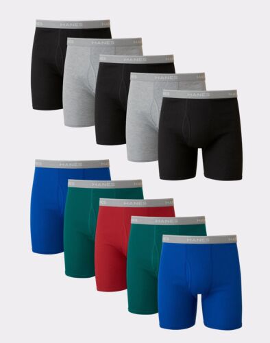 Hanes Men's 10-Pack Boxer Briefs ComfortFlex Waistband Soft Stretch  Assorted