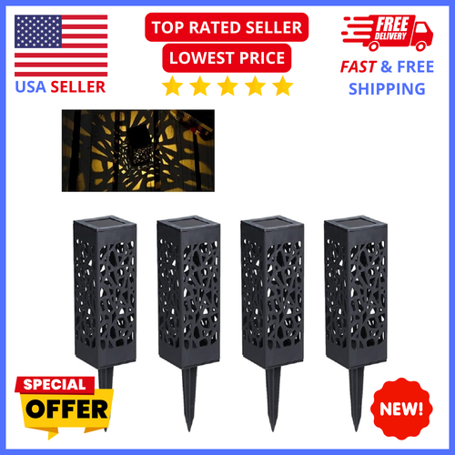 Solar Landscape Lights 4 Pack - Decorative, Waterproof LED for Garden & Pathway