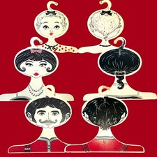 1960's-70"s Mod Face Hangers , Boutique Clothing Display Hangers