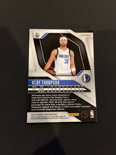 2024-25 Klay Thompson Panini Prizm Basketball Pink Ice Prizm #107 - Picture 2 of 2