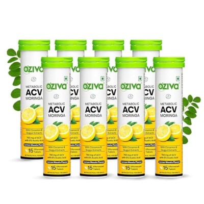 OZiva ACV Moringa | Control Cravings I Apple Cider Vinegar, Cinnamon SF 15 Tab