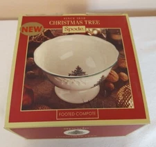 Spode Christmas Tree Footed Compote Bowl New NIB