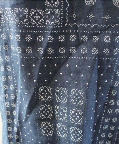 J.Crew Indigo Blue Bandana Paisley Print Racerback Tank Top Cami Linen Sz 16 - Picture 2 of 3