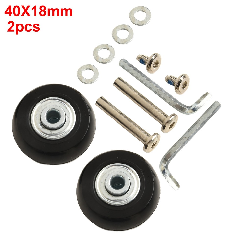Luggage Wheel Repair Kit 2 Replacement Wheels with Installation Screws