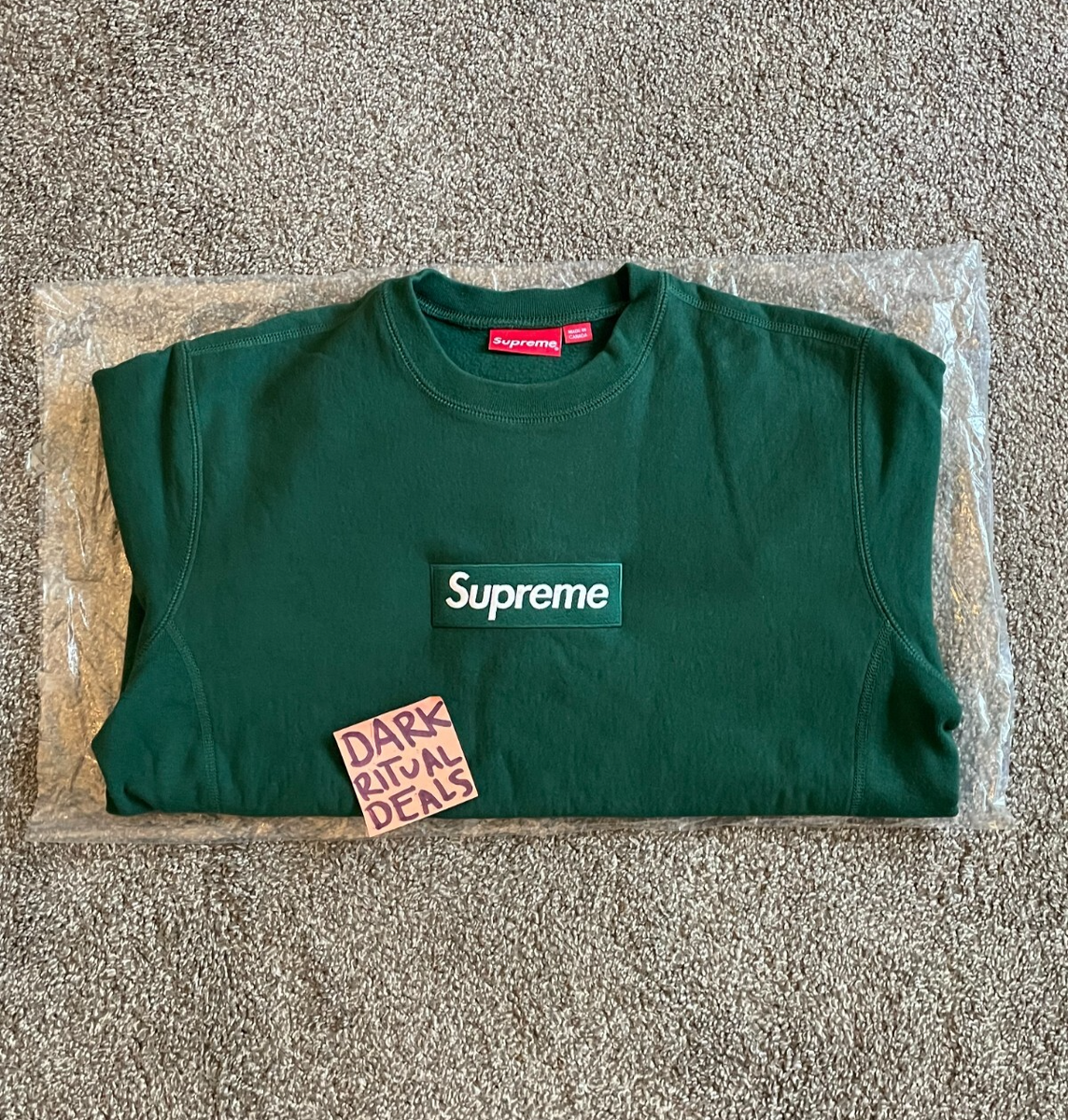 Supreme Box Logo Crewneck (Forest Green) - FW18 - RARE - Deadstock